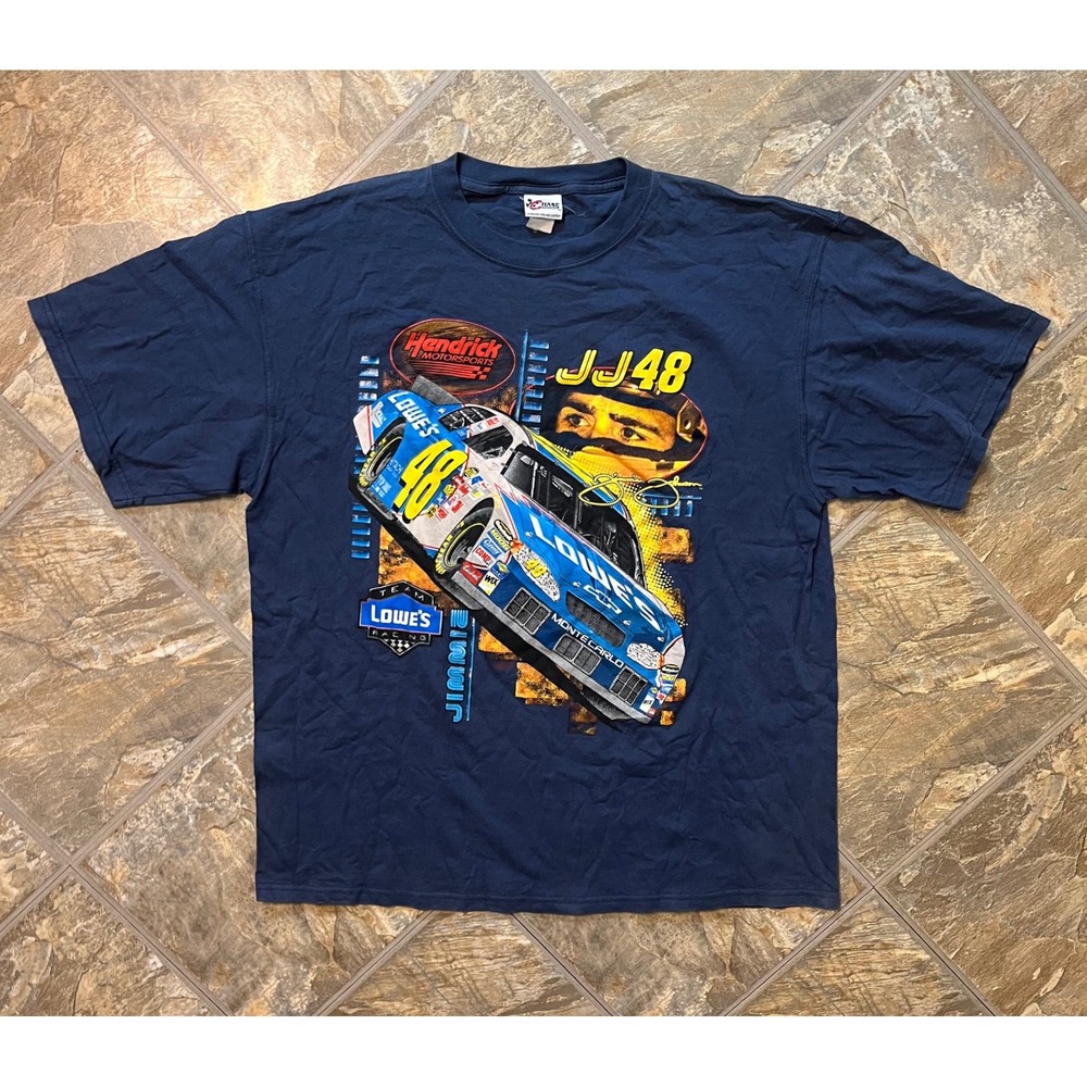 Chase Authentics Jimmie Johnson T Shirt Mens XL Navy Blue NASCAR #48